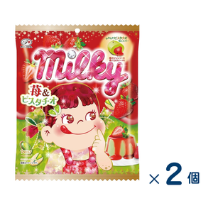 【セット売り】不二家 ミルキー 苺＆ピスタチオ袋（賞味期限2026/06/30）2個入り
