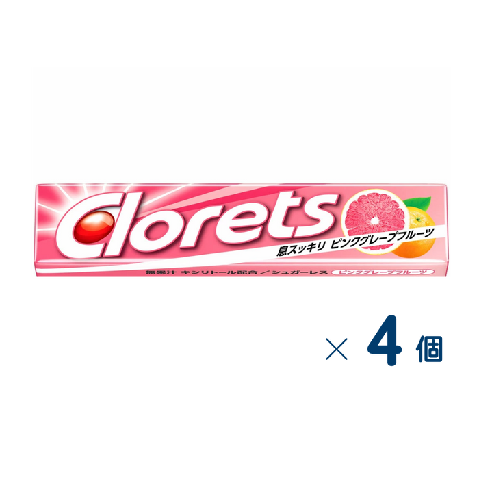 【セット売り】モンデリーズ　クロレッツＸＰ粒ピンクグレープフルーツ  4個入り　※賞味期限なし
