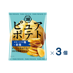 【セット売り】湖池屋　ピュアポテトオホーツクの塩と岩塩　賞味期限2026-12-31　3個
