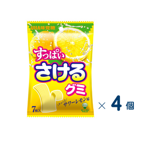 【セット売り】ユーハ味覚糖　すっぱいさけるグミサワーレモン味　賞味期限2026-08-31　4個入り