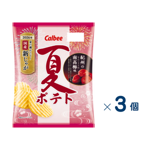 【セット売り】カルビー　夏ポテト紀州の南高梅味　６０ｇ　賞味期限2026-12-31　3個入り