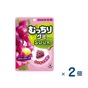 【セット売り】味覚糖 むっちりグミ サワーグレープ（賞味期限2026/07/31）2個入り