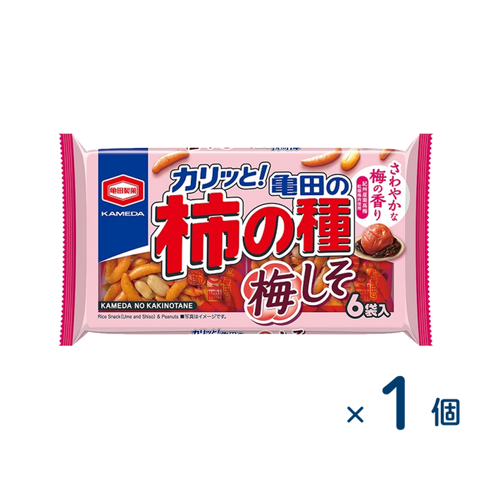 亀田 柿の種梅しそ ６袋詰（賞味期限2026/1/1）