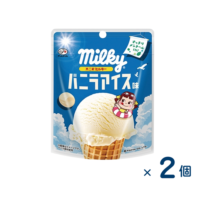 【セット売り】不二家 ミルキー バニラアイス（賞味期限2026/06/30）2個入り