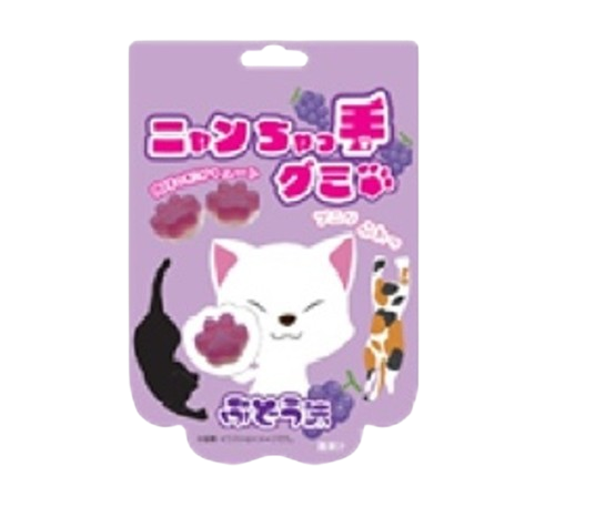 【セット売り】JCC ニャンちゃっ手グミ ぶどう（賞味期限2025/12/25）4個入り