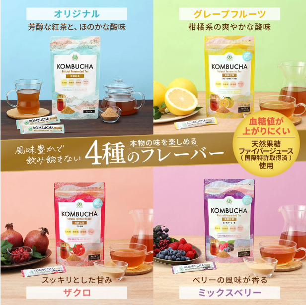 仙台勝山館 発酵紅茶 KOMBUCHA スティックアソート 4g×12本入（賞味期限2025.11.08）1個入り