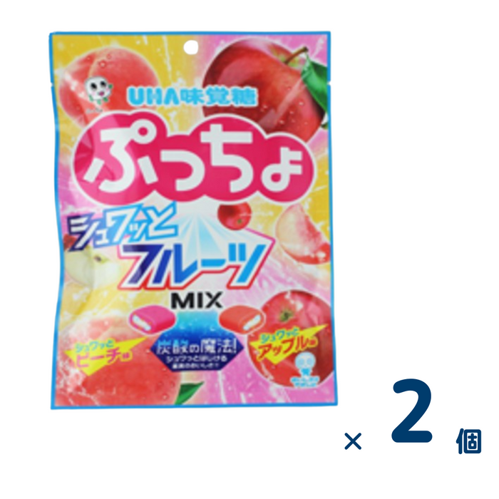 【セット売り】味覚糖 ぷっちょ袋 フルーツM（賞味期限2025/4/30） 2個入り