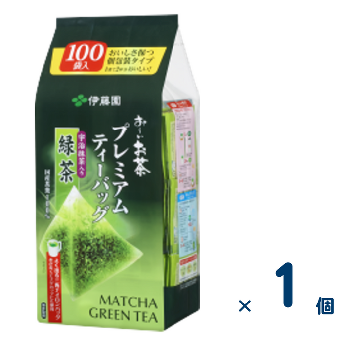 お～いお茶プレミアムティーバッグ宇治抹茶入り緑茶100袋 （賞味期限2025/2/28）1個入り