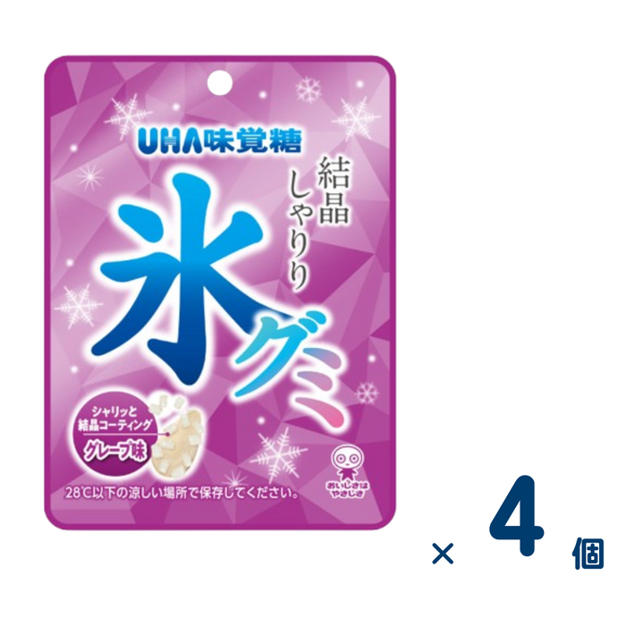 【セット売り】味覚糖 氷グミグレープ（賞味期限2025/2/28～3/31） 4個入り